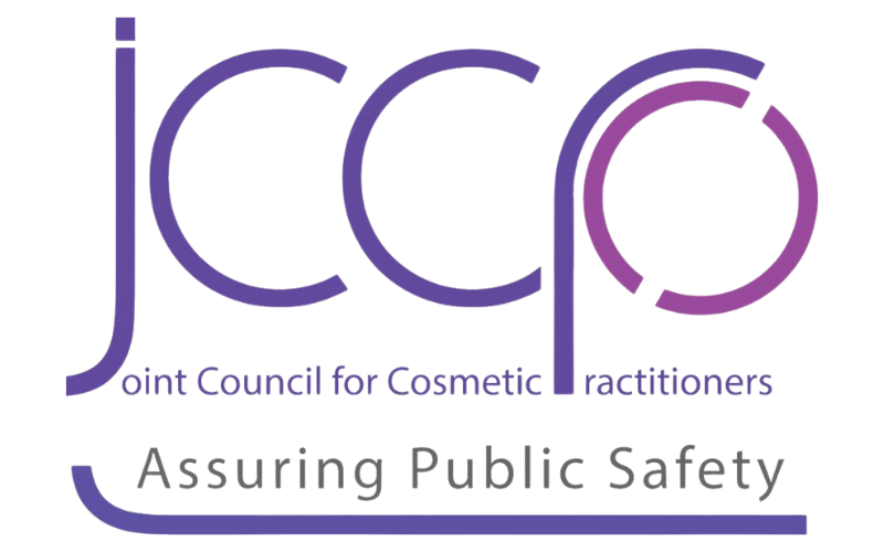 Joint Council for Cosmetic Practitioners (JCCP) accreditation logo.